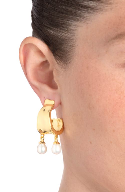 ALEXIS BITTAR ALEXIS BITTAR PERLA DROP HOOP EARRINGS