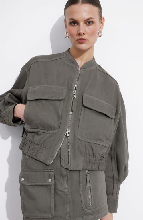 Shop & Other Stories Cotton Twill Bomber Jacket In Grey Medium Dusty