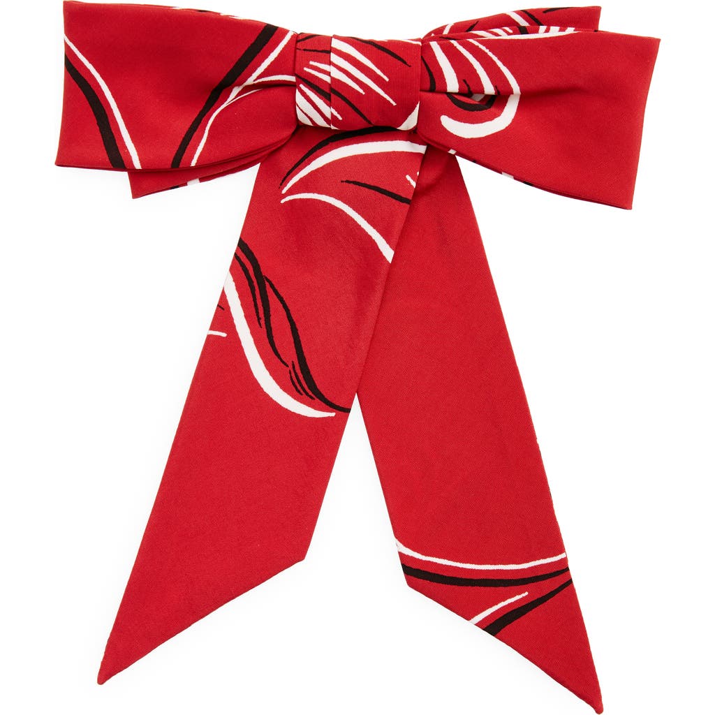 Bode Creeping Begonia Bow Barrette In Red Multi