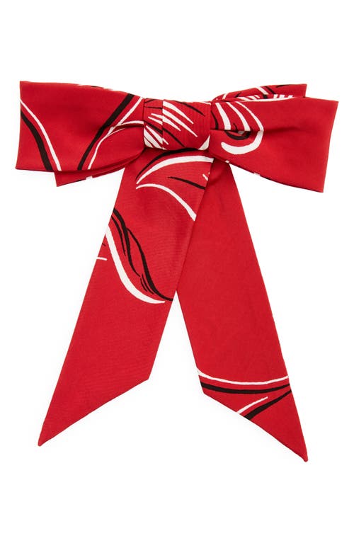 Bode Creeping Begonia Bow Barrette In Red Multi