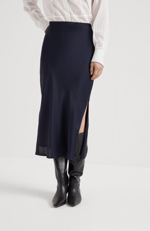 Shop Brunello Cucinelli Pencil Skirt In Blue