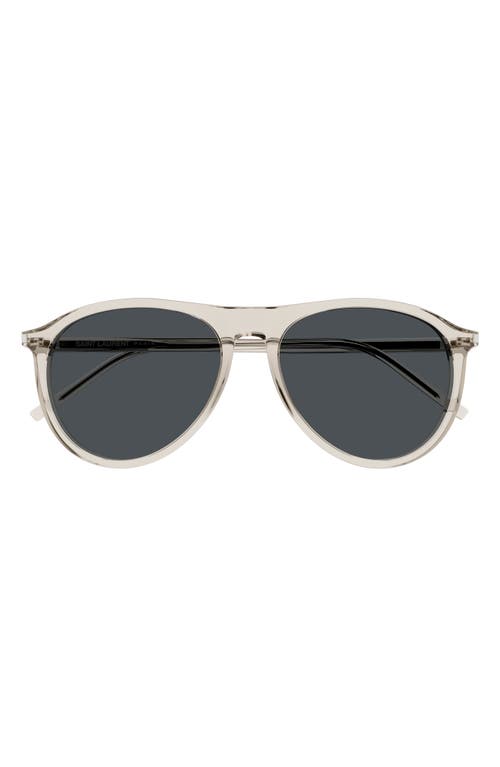 Saint Laurent 54mm Navigator Sunglasses in Beige at Nordstrom