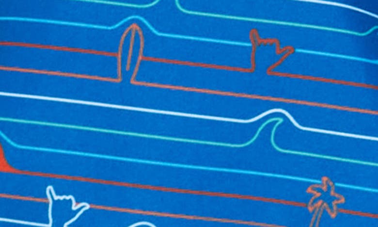 Shop Beach Bros Kids' Shark Silhouette Swim Trunks In Blue
