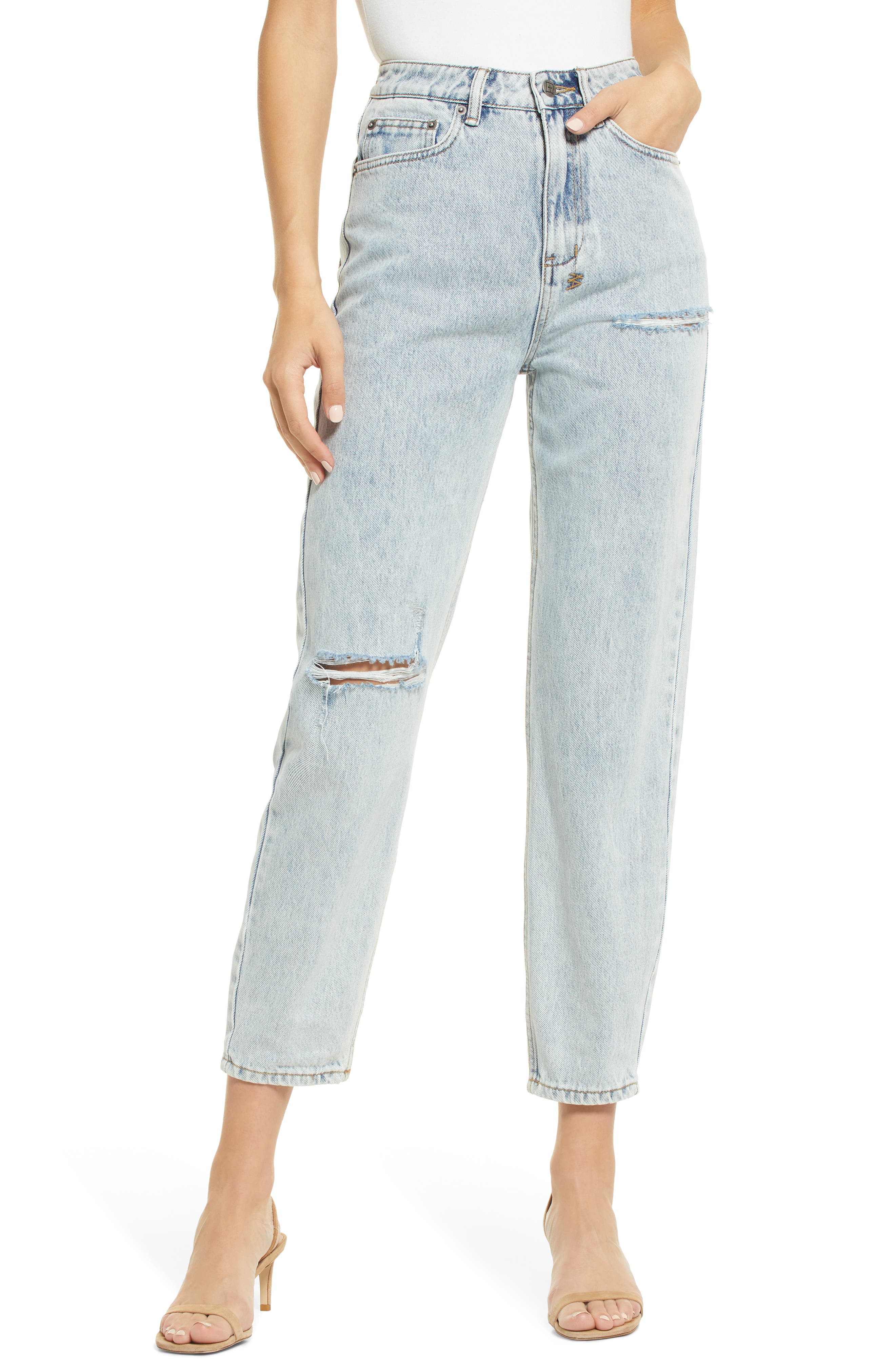 Ksubi Pointed Muse Ripped Straight Leg Jeans in Denim at Nordstrom, Size 31