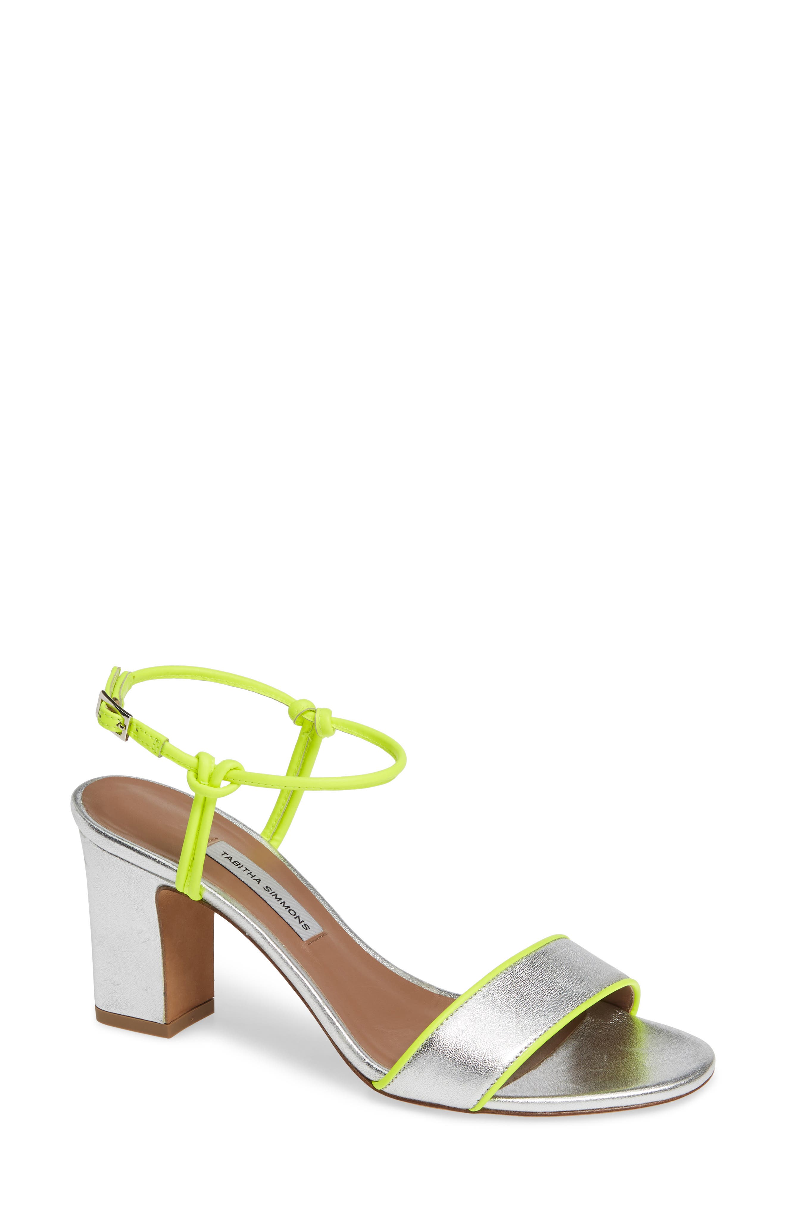 Tabitha Simmons Bungee Block Heel Sandal - Metallic