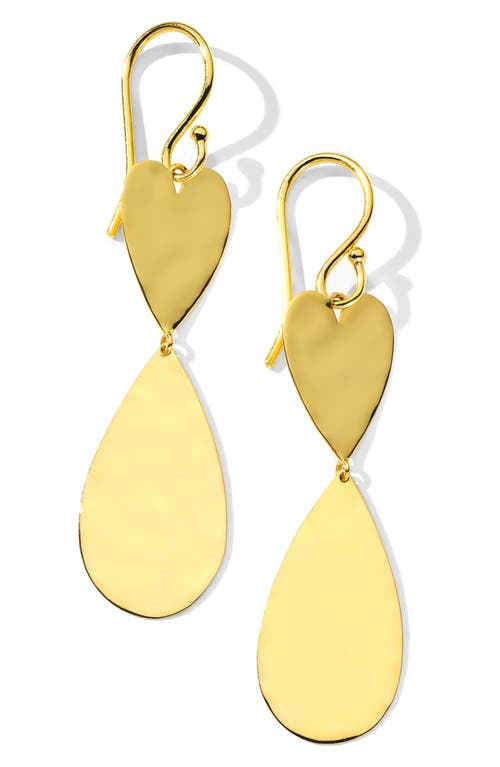 Ippolita Classico Crinkle Heart & Teardrop Earrings in Gold 