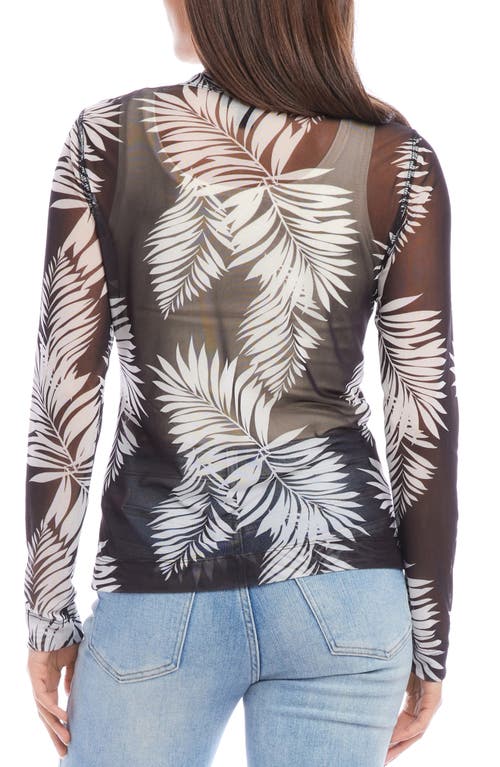 Karen Kane Printed Mesh Long Sleeve Top In Print