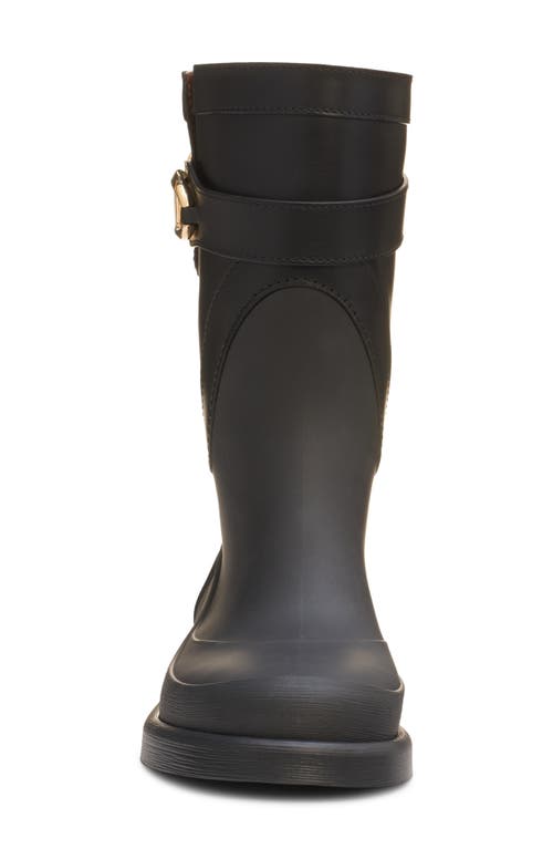 Shop Valentino Garavani Vlogo Bold Waterproof Rain Boot In Nero