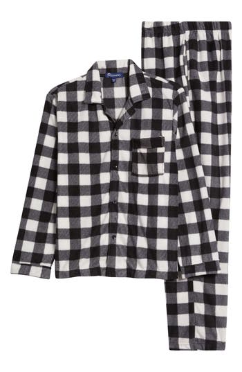 Sleephero Buffalo Check Fleece Pajamas In Black White Buffalo Check