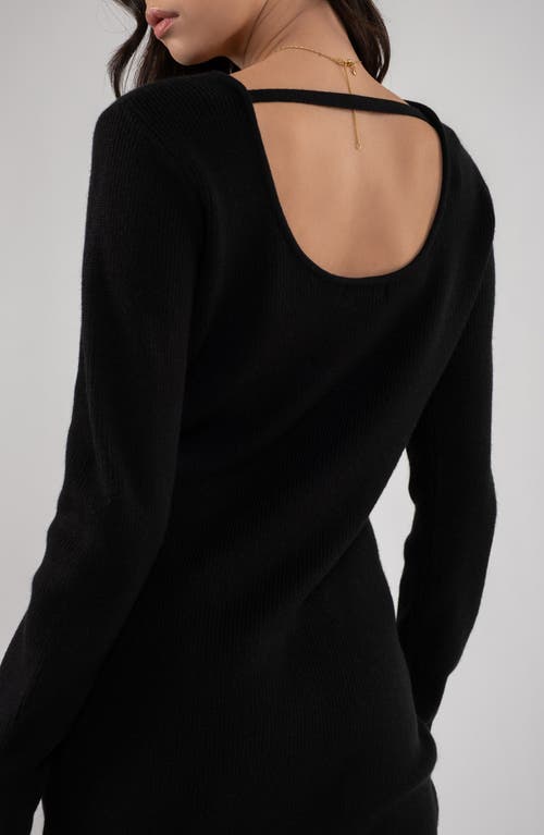 Shop August Sky Cutout Sweater Dress In Black