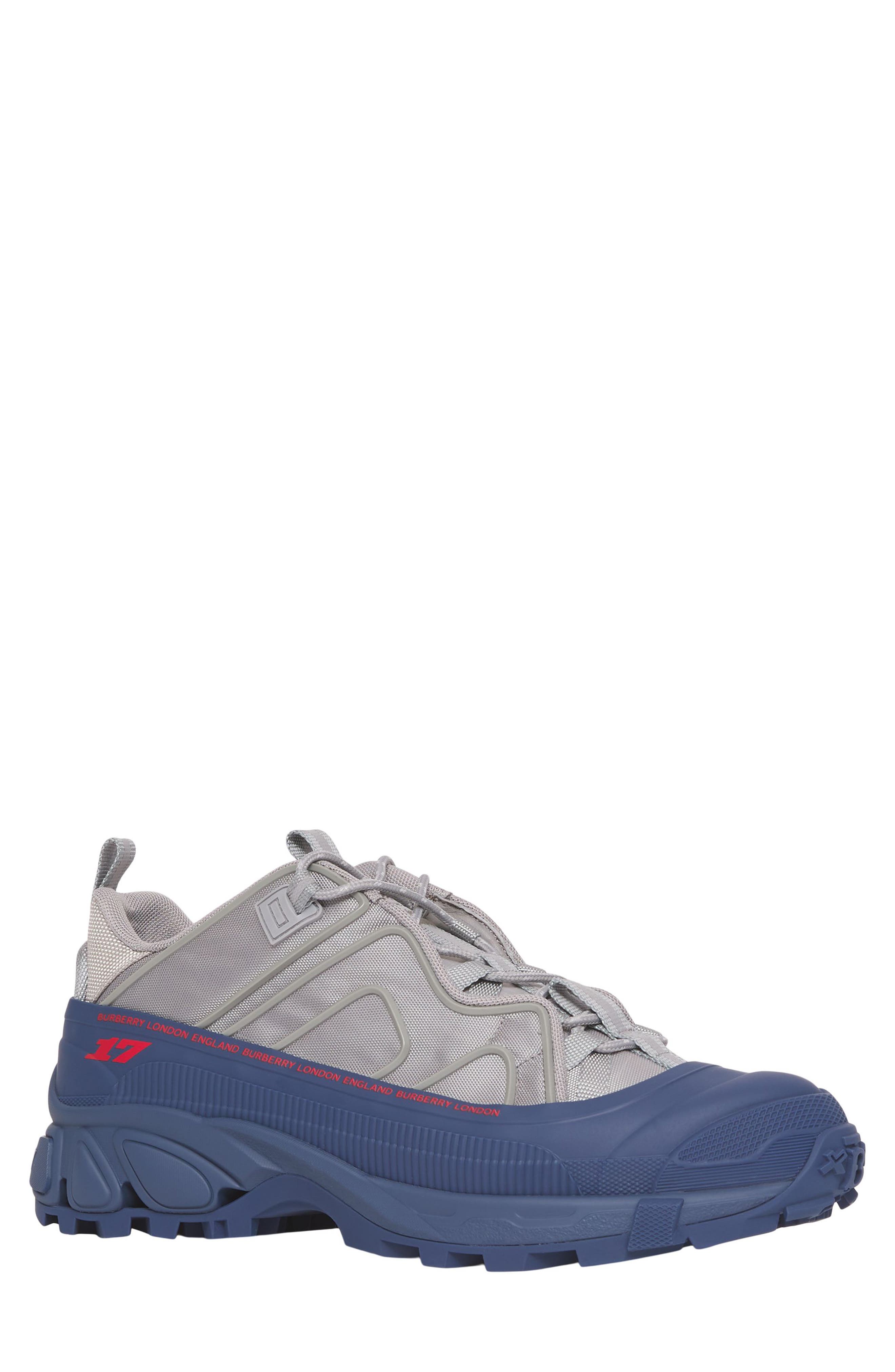 Burberry Arthur Bicolor Low Top Sneaker in Warm Grey/Oceanic Bl