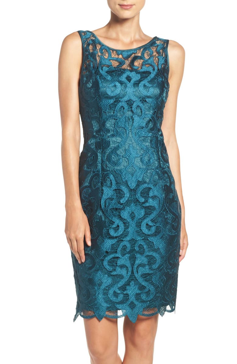 Adrianna Papell Guipure Lace Sheath Dress (Regular & Petite) | Nordstrom