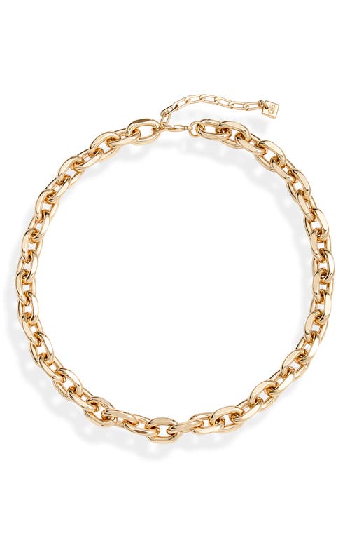 Faceted Chain Link Necklace in Gold