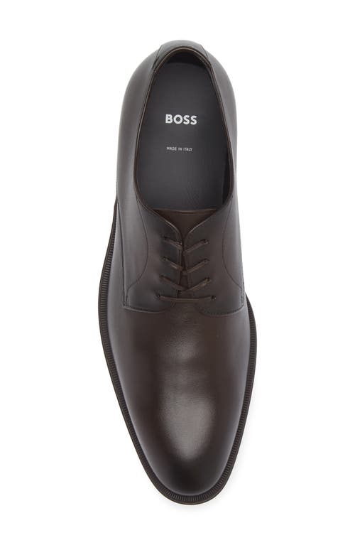 Shop Hugo Boss Boss Derrek Derby In Dark Brown