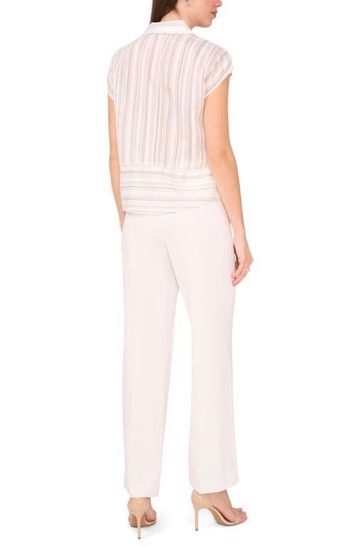 Halogen ® Stripe Button-up Shirt In White/salted Lime Stripe
