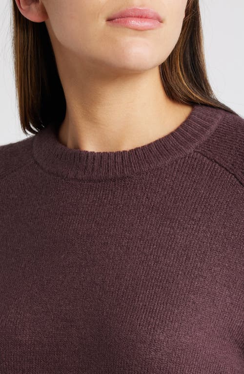 Shop Treasure & Bond Crewneck Raglan Cotton Blend Sweater In Burgundy Fudge