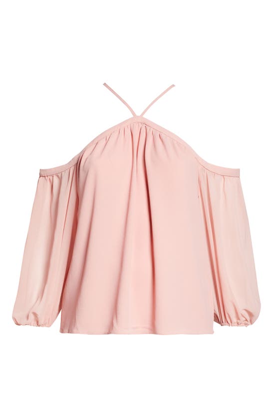 1.state Trendy Plus Size Cold-shoulder Blouse In Blush