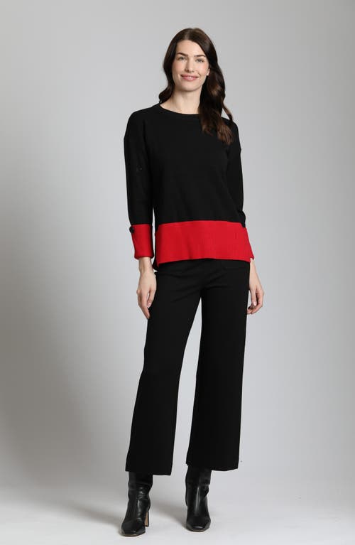 Shop Apny Colorblock Pullover In Black/red