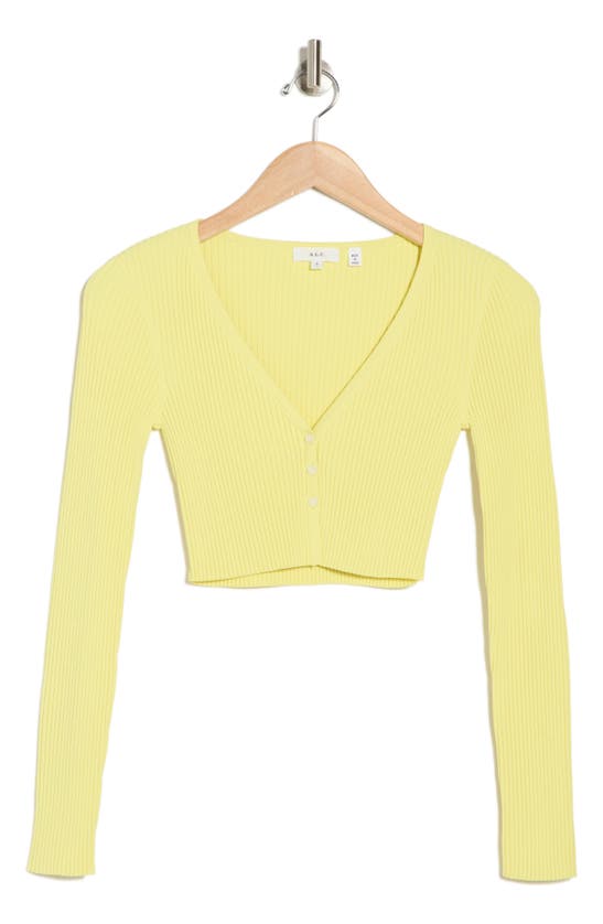 Shop A.l.c . Hallie Crop Cardigan In Citrine Yellow