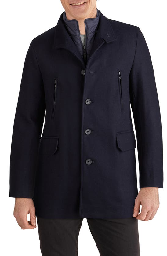 Cole Haan Men's Melton 3-in-1 Topper Jacket In Navy