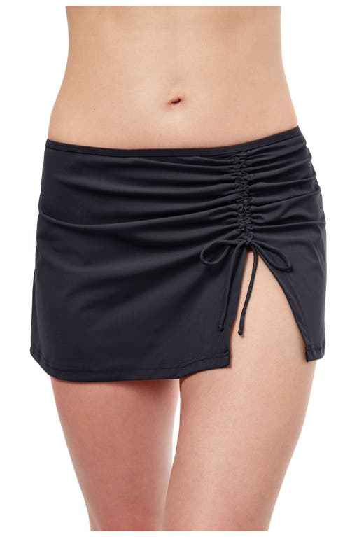 Profile By Gottex Tutti Frutti Side Slit Skirt Swim Bottom Black at Nordstrom,