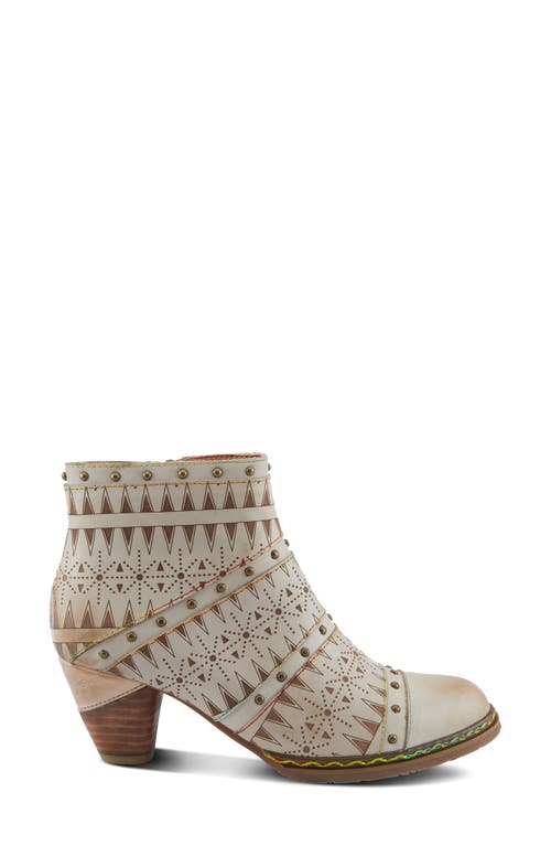 L'artiste By Spring Step Niobe Cap Toe Bootie In Beige/ivory