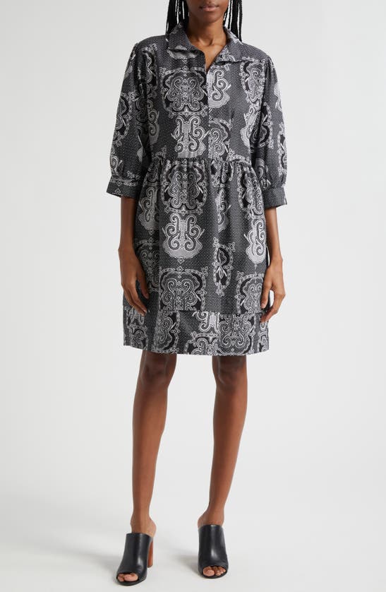Shop The Oula Company Day Cotton Shift Dress In Black White