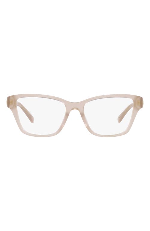 Tory Burch 53mm Rectangular Optical Glasses in Blush at Nordstrom