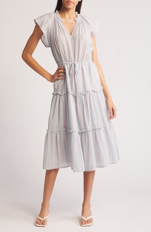 Rails Juni Stripe Drawstring Waist Midi Dress Placid at Nordstrom,