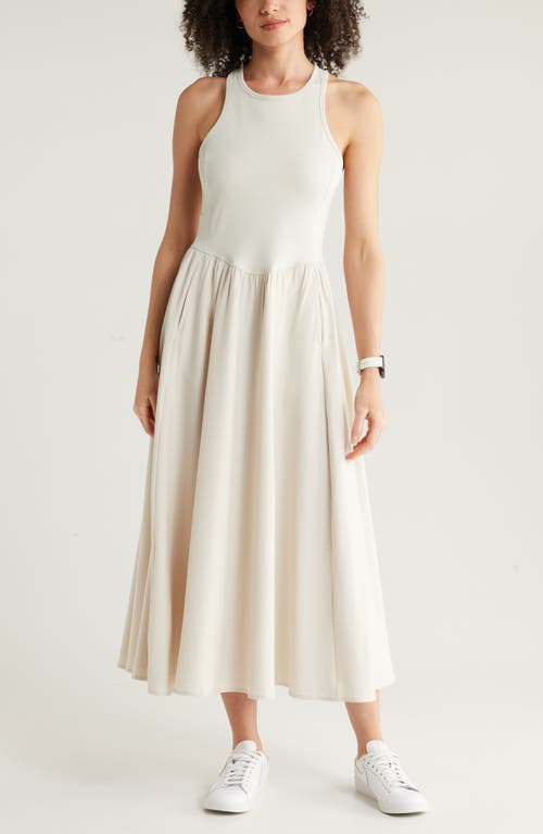 Zella Effortless Cutout Back Hybrid Dress In White