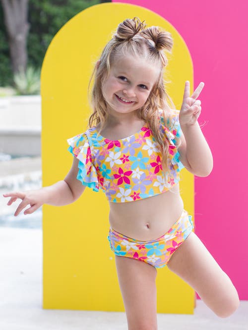 Shop Rufflebutts Girls Upf50+ Butterfly Tankini In Endless Summer Floral