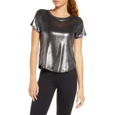 Heroine Sport Foil Jersey Tee, Metallic