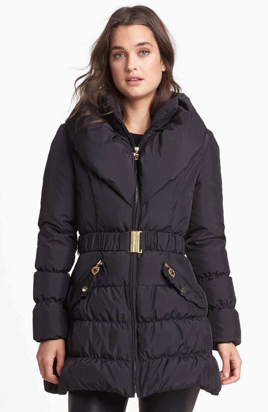 Betsey Johnson Pillow Collar Down & Feather Coat Nordstrom