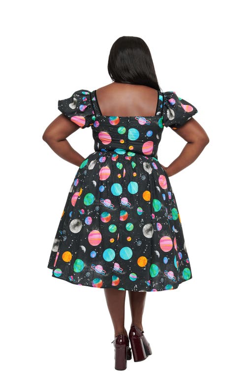 UNIQUE VINTAGE UNIQUE VINTAGE PLUS SIZE 1940S SWEETHEART BUTTON FRONT SWING DRESS 