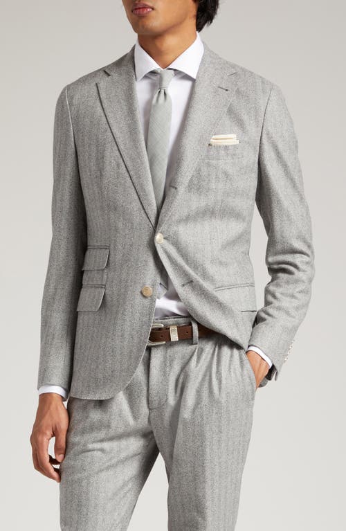 Eleventy Herringbone Virgin Wool Suit Medium Grey at Nordstrom, Us