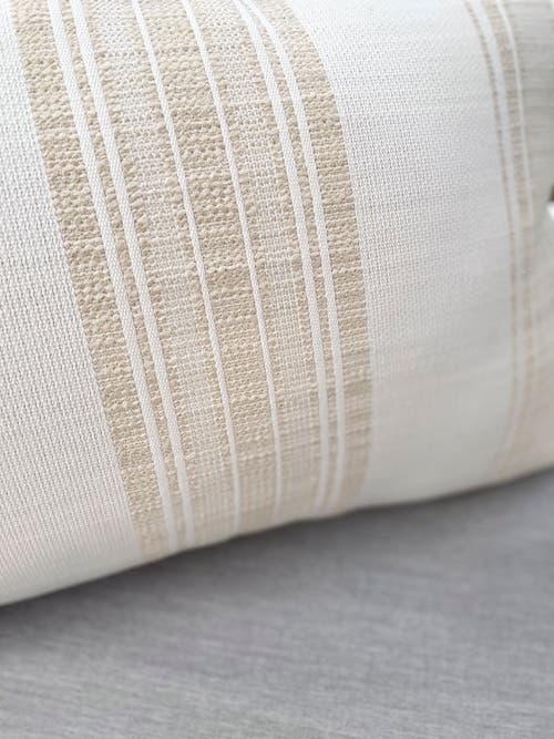 Anaya Pure Air Beach Club Stripe Outdoor Pillow In Beige Stripe