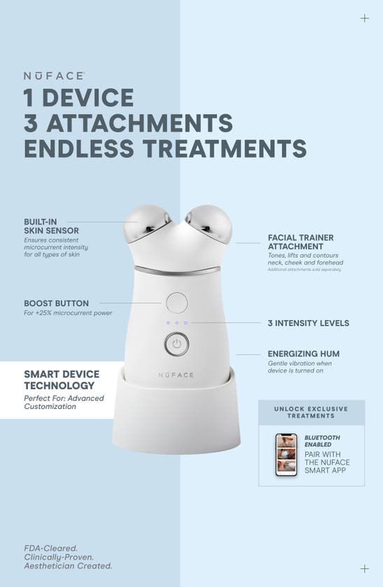 Shop Nuface Refreshed Trinity Smart Advanced Facial Toner Device Set In Sandy Rose