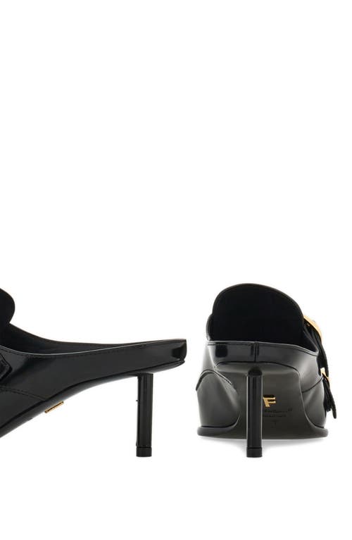 Shop Ferragamo Anette Buckle Mule In Nero Nero Nero