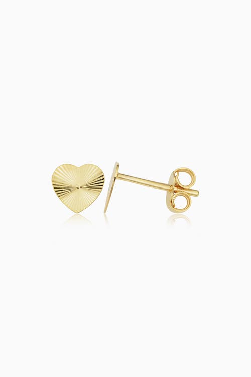 Oradina Heartthrob Studs In Yellow Gold