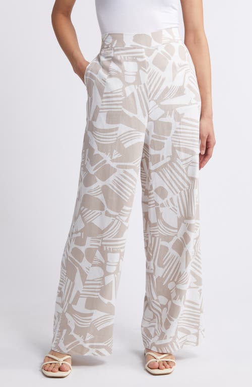 halogen(r) Wide Leg Linen Blend Pants at Nordstrom