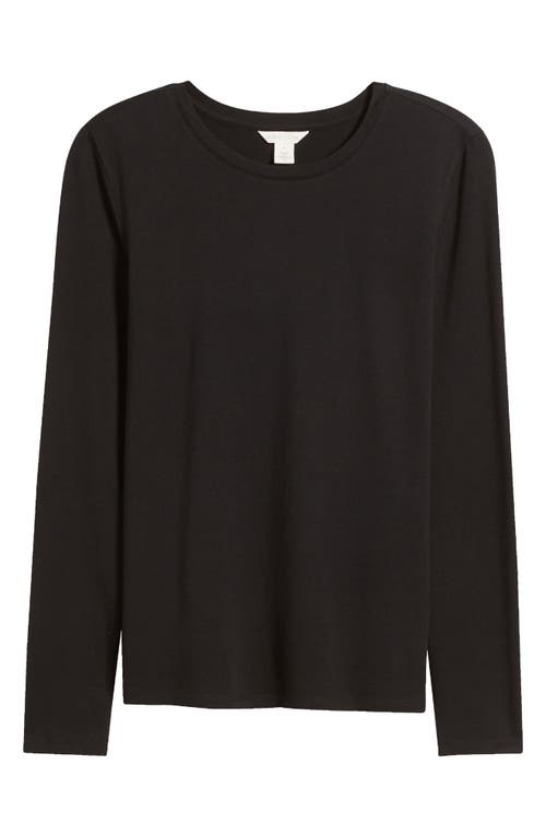 Caslonr Caslon(r) Crewneck Long Sleeve T-shirt In Black