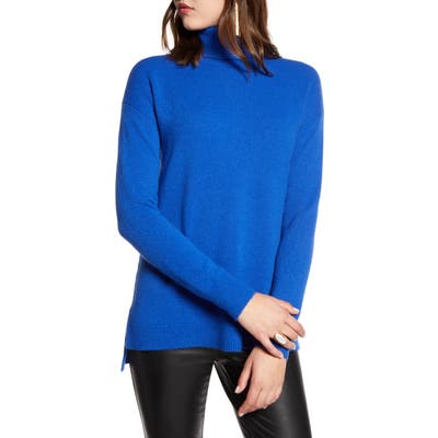 Halogen Turtleneck Wool Blend Tunic Sweater