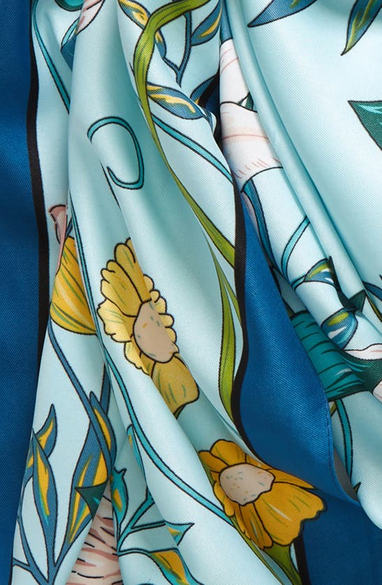 Tasha Butterfly Floral Scarf In Blue Multi