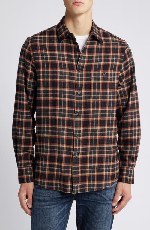 Shop Treasure & Bond Regular Fit Plaid Flannel Button-up Shirt In Brown- Rust Ronan Plaid