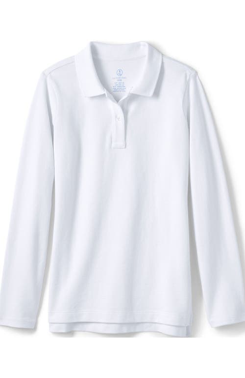LANDS' END LANDS' END SCHOOL UNIFORM GIRLS LONG SLEEVE FEMININE FIT MESH POLO SHIRT