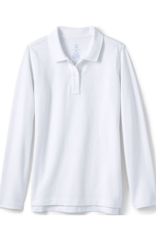 Shop Lands' End School Uniform Girls Long Sleeve Feminine Fit Mesh Polo Shirt In White