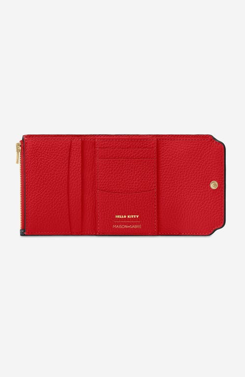Maison De Sabre Maison De Sabré Leather Trifold Wallet In Hello Kitty