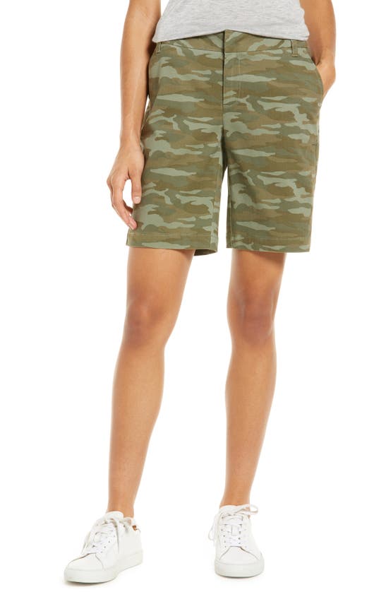 Caslon 9-inch Stretch Cotton Twill Shorts In Olive Faded Camo