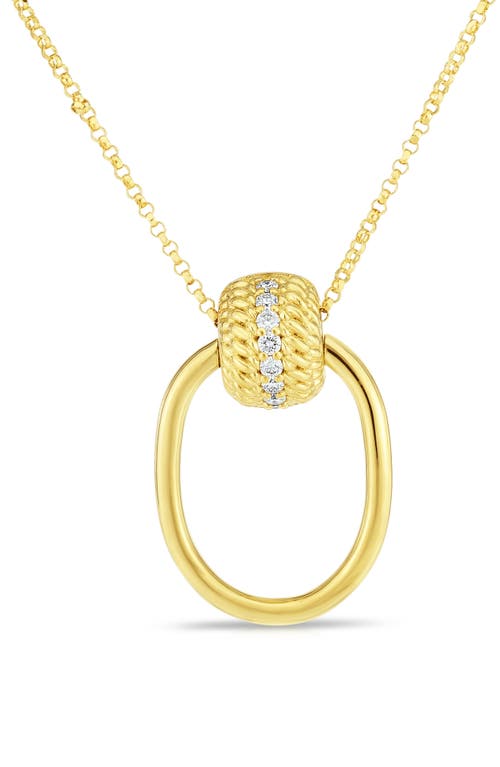 Roberto Coin Opera Diamond Pendant Necklace in Yellow Gold at Nordstrom, Size 16