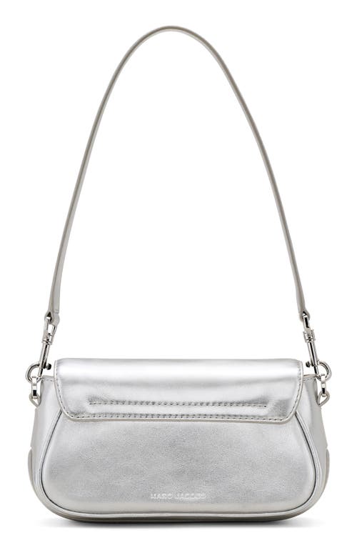 Shop Marc Jacobs The Metallic Leather Shoulder Bag In Silver